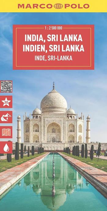 India, Sri Lanka, Nepal, Bangladesh 1:2.500.000  - Libro Marco Polo 2025, Carte stradali Marco Polo | Libraccio.it