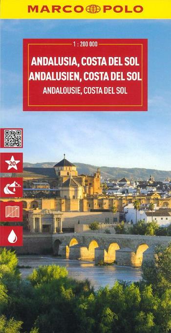 Andalusia, Costa del Sole, Siviglia, Cordoba 1:200.000  - Libro Marco Polo 2025, Carte stradali Marco Polo | Libraccio.it