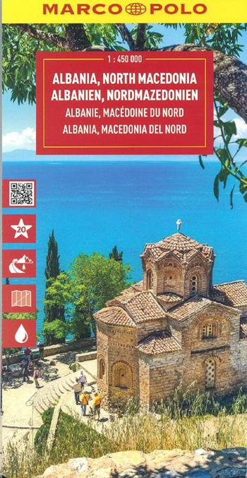 Albania e Macedonia del nord 1:450.000. Ediz. multilingue  - Libro Marco Polo 2025, Carte stradali Marco Polo | Libraccio.it
