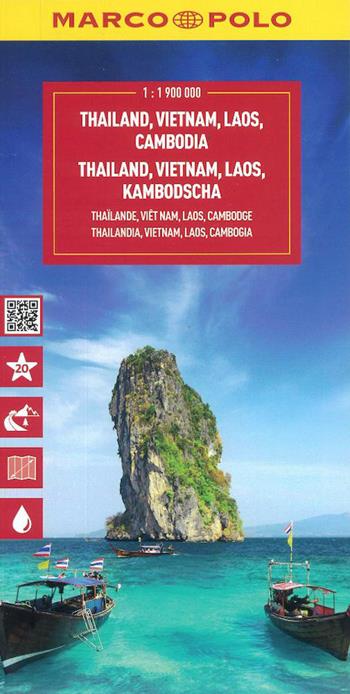 Thailandia, Vietnam, Laos, Cambogia 1:1.900.000. Ediz. multilingue  - Libro Marco Polo 2026, Carte stradali Marco Polo | Libraccio.it
