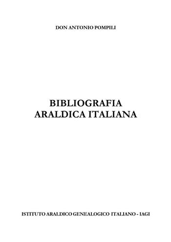 Bibliografia araldica italiana - Antonio Pompili - Libro Youcanprint 2026 | Libraccio.it