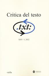 Critica del testo (2022). Vol. 1