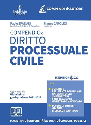 Compendio di diritto processuale civile - Paolo Spaziani, Franco Caroleo - Libro Neldiritto Editore 2022 | Libraccio.it