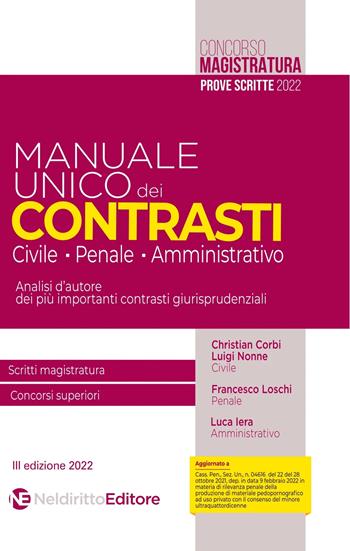 Manuale unico dei contrasti: civile, penale e amministrativo. Scritti magistratura, concorsi superiori - Roberto Garofoli - Libro Neldiritto Editore 2022 | Libraccio.it