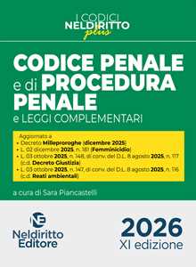 Codice Penale E Di Procedura Penale Plus 2026. Con Espansione Online