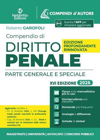 Compendio di diritto penale 2026 - Roberto Garofoli - Libro Neldiritto Editore 2026 | Libraccio.it