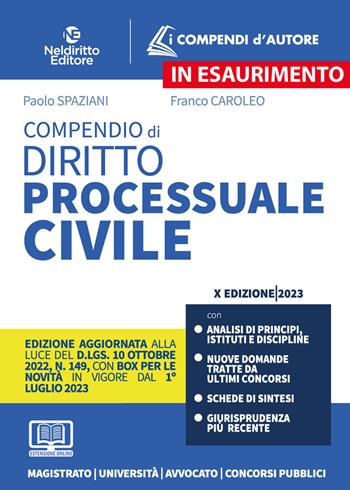Compendio di diritto processuale civile. Con espansione online - Paolo Spaziani, Franco Caroleo - Libro Neldiritto Editore 2022, I compendi d'autore | Libraccio.it