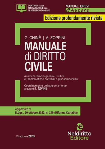 Manuale di diritto civile. Con espansione online - Giuseppe Chiné, Andrea Zoppini - Libro Neldiritto Editore 2023, Manuali brevi d'autore | Libraccio.it