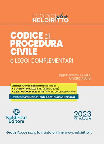 Codice di procedura civile e leggi complementari  - Libro Neldiritto Editore 2023 | Libraccio.it