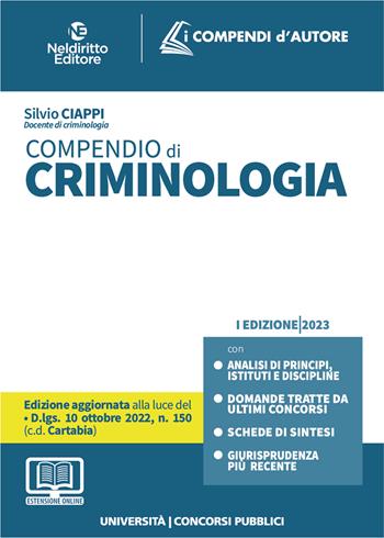Compendio di criminologia. Con espansione online - Silvio Ciappi - Libro Neldiritto Editore 2023, I compendi superiori | Libraccio.it