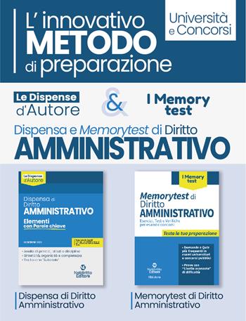 Kit dispensa d'autore: Dispensa di diritto amministrativo-Memorytest di diritto amministrativo. L'innovativo metodo di preparazione  - Libro Neldiritto Editore 2023 | Libraccio.it