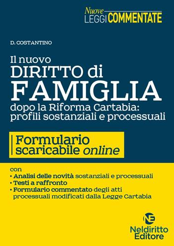 Il nuovo diritto di famiglia dopo la riforma Cartabia: profili sostanziali e processuali. Con formulario scaricabile online - D. Costantino - Libro Neldiritto Editore 2023, Nuove leggi commentate | Libraccio.it