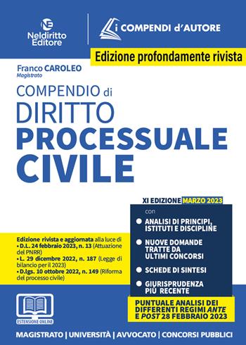 Compendio di diritto processuale civile. Con espansione online - Franco Caroleo - Libro Neldiritto Editore 2023, I compendi d'autore | Libraccio.it