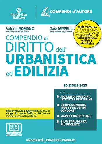 Compendio di edilizia ed urbanistica 2023 - Gaia Iappelli, Valeria Romano - Libro Neldiritto Editore 2023, I compendi d'autore | Libraccio.it