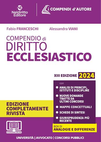 Compendio di diritto ecclesiastico - Fabio Franceschi, Alessandra Viani - Libro Neldiritto Editore 2024, I compendi d'autore | Libraccio.it
