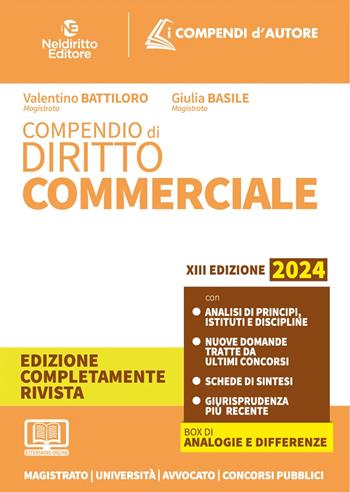 Compendio di diritto commerciale - Valentino Battiloro, Alessio Battiloro - Libro Neldiritto Editore 2024 | Libraccio.it