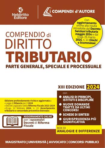 Compendio di diritto tributario - Laura De Rentiis - Libro Neldiritto Editore 2024 | Libraccio.it