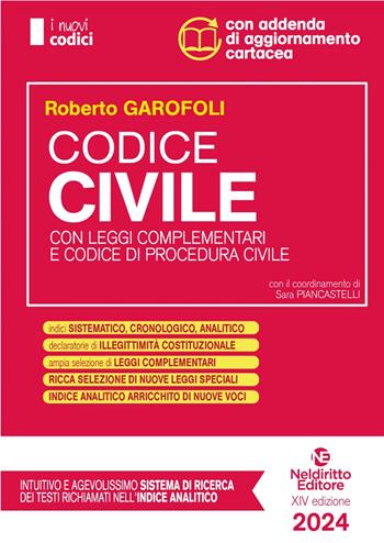 Codice normativo di diritto civile. Concorso in magistratura (2024). Nuova ediz.  - Libro Neldiritto Editore 2023, I nuovi codici | Libraccio.it