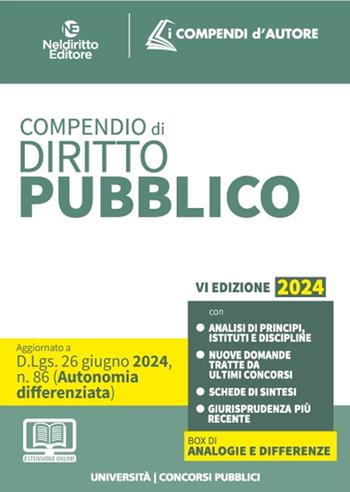 Compendio di diritto pubblico. - Michele Bray, Lorenzo Saltari - Libro Neldiritto Editore 2024, I compendi d'autore | Libraccio.it