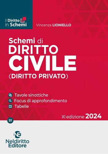 Schemi di diritto civile (diritto privato). Nuova ediz. - Vincenza Lioniello - Libro Neldiritto Editore 2024, Il diritto in schemi | Libraccio.it