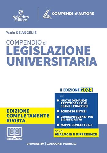 Compendio di legislazione universitaria 2024 - Paolo De Angelis - Libro Neldiritto Editore 2024 | Libraccio.it