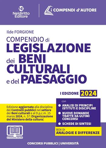Compendio di Legislazione dei beni culturali e del paesaggio 2024  - Libro Neldiritto Editore 2024 | Libraccio.it