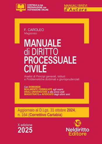 Manuale breve di procedura civile. Aggiornato al Decreto correttivo Cartabia 2024. Nuova ediz. - Paolo Spaziani, Franco Caroleo - Libro Neldiritto Editore 2024 | Libraccio.it
