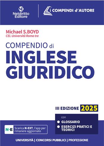 Compendio di Inglese giuridico 2025 (Legal English) - Boyd S. Micheal - Libro Neldiritto Editore 2025 | Libraccio.it