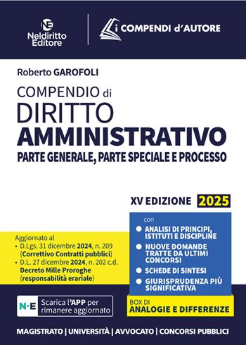 Compendio di diritto amministrativo 2025 - Roberto Garofoli - Libro Neldiritto Editore 2025 | Libraccio.it