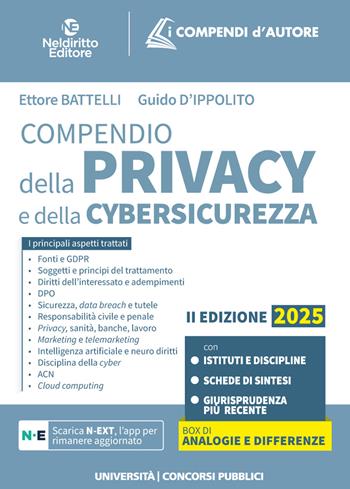 Compendio di normativa sulla privacy e cybersicurezza 2025 - Ettore Battelli, Guido D'Ippolito - Libro Neldiritto Editore 2025 | Libraccio.it