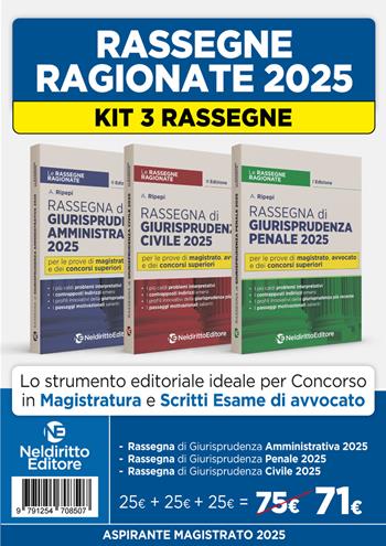 Kit 3 rassegne di Civile, Penale e Amministrativo 2025 per il concorso in magistratura e i concorsi superiori - A. Ripepi - Libro Neldiritto Editore 2025 | Libraccio.it