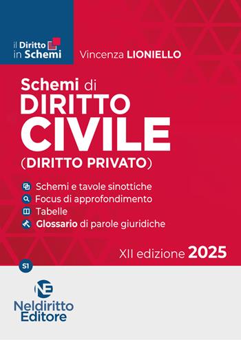 Schemi di diritto civile (diritto privato) 2025 - Vincenza Lioniello - Libro Neldiritto Editore 2025, Il diritto in schemi | Libraccio.it