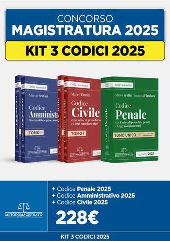 Kit 3 codici 2025: Civile-Penale-Amministrativo - Marco Fratini - Libro Neldiritto Editore 2025 | Libraccio.it