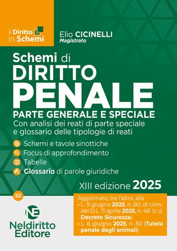 Schemi di Diritto Penale 2025. Parte generale e speciale - Elio Cicinelli - Libro Neldiritto Editore 2025 | Libraccio.it