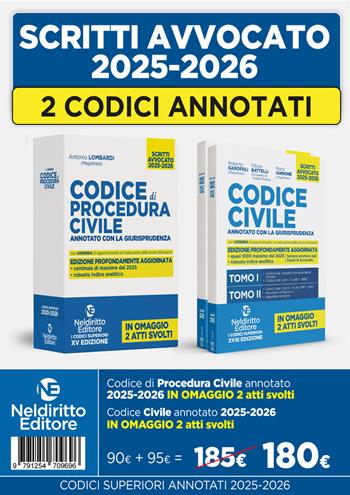Kit codice civile e codice di procedura civile annotato con la giurisprudenza per l'esame di avvocato 2025-2026 - Roberto Garofoli, Ettore Battelli, Maria Iannone - Libro Neldiritto Editore 2025 | Libraccio.it