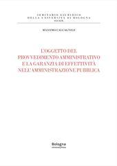 L'oggetto del provvedimento amministrativo e la garanzia di effettività nell'amministrazione pubblica