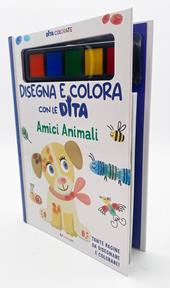 Amici animali. Dita colorate. Disegna e colora con le dita. Ediz. a colori. Ediz. a spirale. Con 5 inchiostri colorati per dita