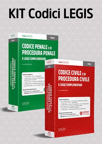 Kit Codici Legis (Codice civile e procedura, Codice penale e procedura, Leggi complementari). Con aggiornamento interattivo online  - Libro Legislazione Tecnica 2024 | Libraccio.it