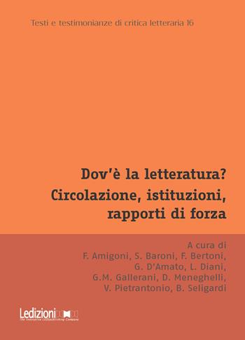 Dov'è la letteratura? Circolazione, istituzioni, rapporti di forza. Atti del Convegno annuale dell'Associazione di Teoria e Storia Comparata della Letteratura. Bologna, 11-13 dicembre 2024  - Libro Ledizioni 2025, Testi e testimonianze di critica letteraria | Libraccio.it