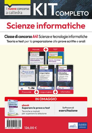 Kit completo scienze informatiche. Classe A41 Scienze e tecnologie informatiche. Teoria e test per la preparazione alle prove scritte e orali.  - Libro Edises professioni & concorsi 2023, Concorso a cattedra | Libraccio.it