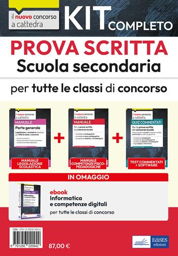 Kit completo prova scritta scuola secondaria. Teoria e test per la prova scritta.  - Libro Edises professioni & concorsi 2024, Concorso a cattedra | Libraccio.it