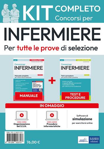 Kit dei concorsi per Infermiere. Volumi completi per la preparazione a tutte le prove di selezione. Con software di simulazione. Con video-corso. Con video-lezione - Rosaria Alvaro, Rosario Caruso, Francesco Pittella - Libro Edises professioni & concorsi 2025 | Libraccio.it