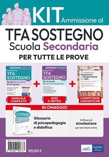 Kit ammissione TFA sostegno scuola secondaria.  - Libro Edises professioni & concorsi 2025 | Libraccio.it