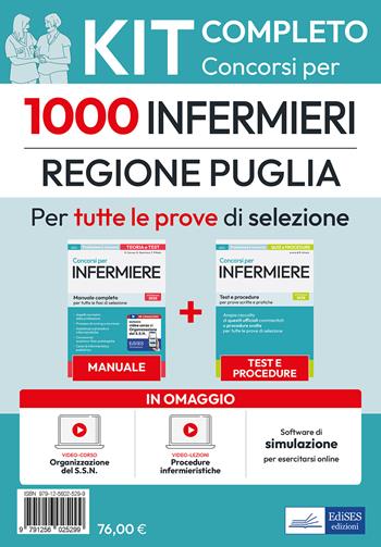 Kit completo Concorso per 1000 infermieri Regione Puglia. Manuale e test. , video-lezioni procedure, video-corso organizzazione SSN - Rosaria Alvaro, Rosario Caruso, Guglielmo Guerriero - Libro Edises professioni & concorsi 2025, Professioni sanitarie | Libraccio.it