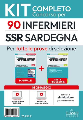 Concorso 90 Infermieri SSR Sardegna: Kit completo. Indirizzato a quanti intendono prepararsi al Concorso per 90 posti di infermiere per il SSR - Sardegna. Con contenuti extra  - Libro Edises professioni & concorsi 2026, Professioni & concorsi | Libraccio.it