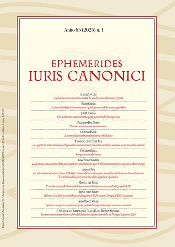 Ephemerides Iuris canonici (2025). Vol. 1  - Libro Marcianum Press 2025 | Libraccio.it