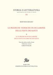 Le prediche tedesche in occasione delle feste dei santi. Vol. 2: Le 25 prediche in occasione delle feste in comune dei santi