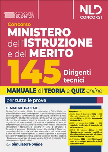 Concorso 145 Ispettori Tecnici Ministero dell'Istruzione e del Merito. Manuale + quiz per la prova preselettiva, scritta e orale  - Libro Nld Concorsi 2024 | Libraccio.it