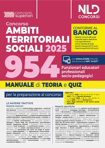 Concorso ATS (Ambiti Territoriali Sociali) per 954 funzionari educatori professionali socio pedagogici. Manuale con teoria e quiz conforme al bando. Nuova ediz.  - Libro Nld Concorsi 2025 | Libraccio.it
