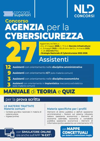 Concorso Agenzia per la Cybersicurezza Nazionale 27 assistenti. Manuale di teoria e quiz per la preparazione al concorso. Nuova ediz.  - Libro Nld Concorsi 2025 | Libraccio.it